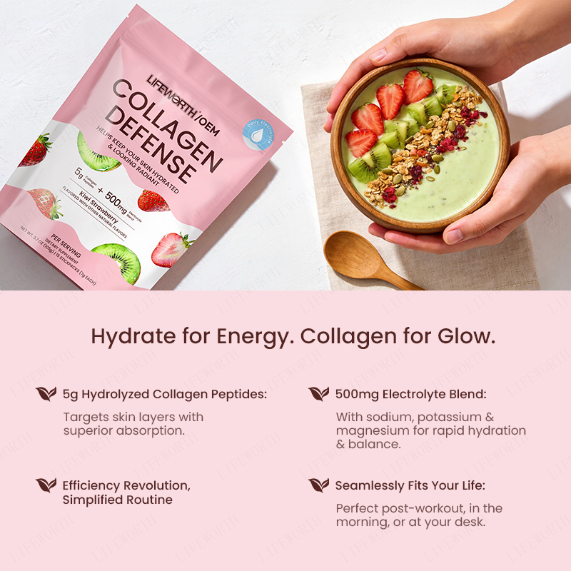 Lifeworth Collagen Powder for Women Plus Electrolytes Type I &amp; III Grass Fed Hydrolyzed Collagen Peptides Protein Per Stick