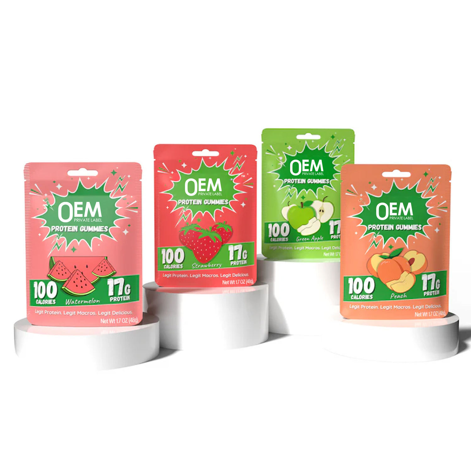 Custom Logo Pre Workout Protein Gummies Sports Supplement High Protein Gummies Electrolyte Sugar Free Adult Whey Protein Gummies