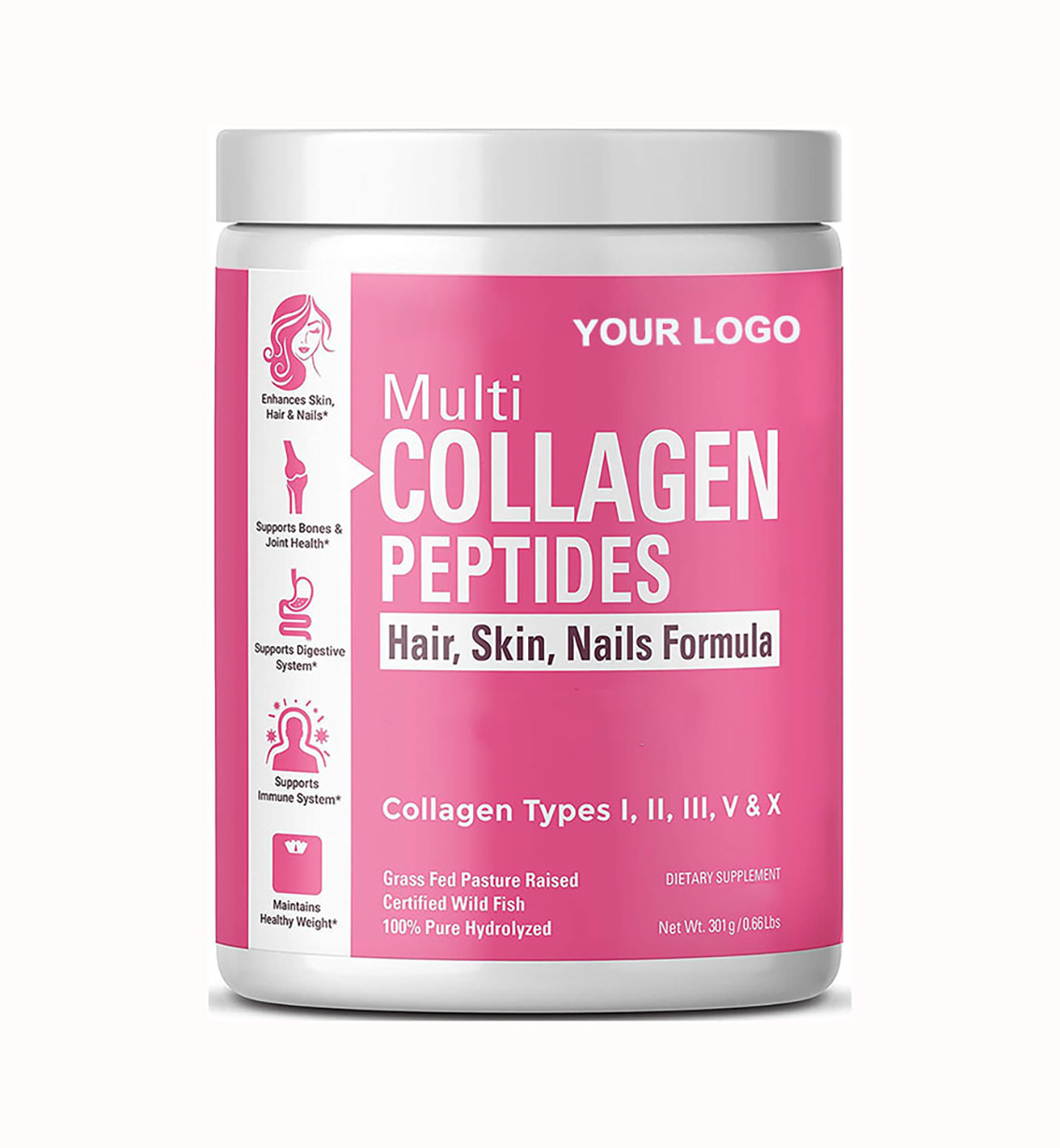 2020 New Enhanced Absorption Made In United States Halal Best Premium Protein Plant Fish Hydrolyzed Collagen Peptides Powder