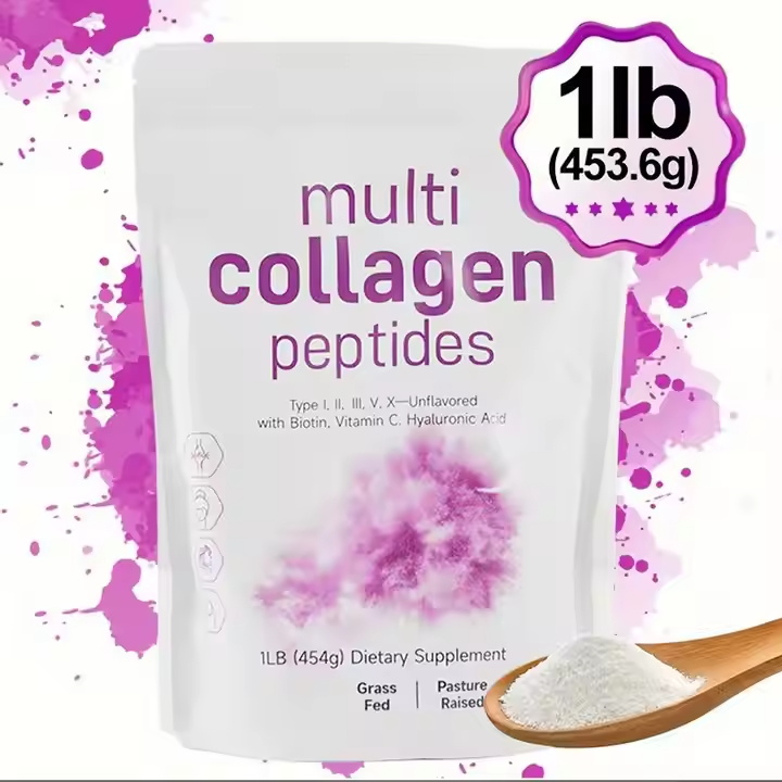 Beauty Care Multi-Collagen Peptides Hydrolyzed Peptides Protein All-in-1 Marine Collagen Powdered Drinks for Skin, Hair, Nails