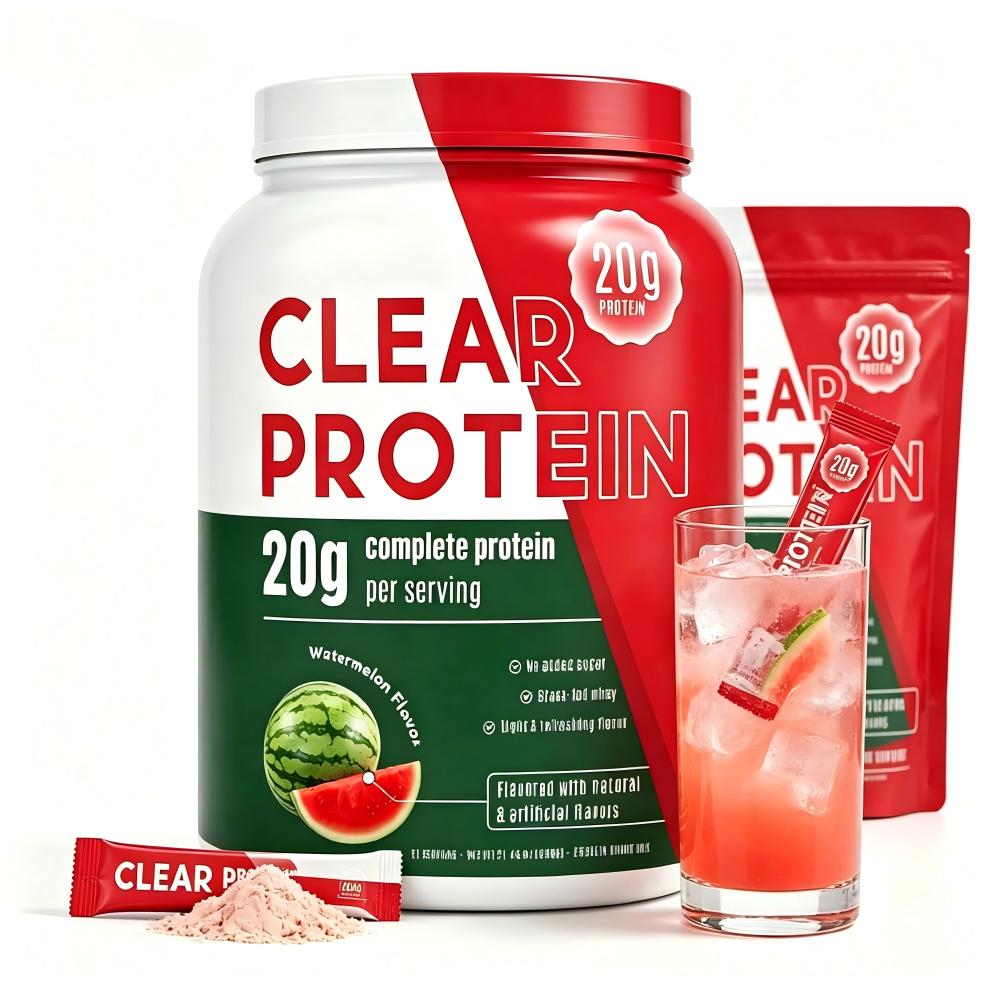 HACCP NSF ISO GMP Certified Clear Protein Powder Natural Blend Custom Blends 20G Clear Protein Powder Stick Packs