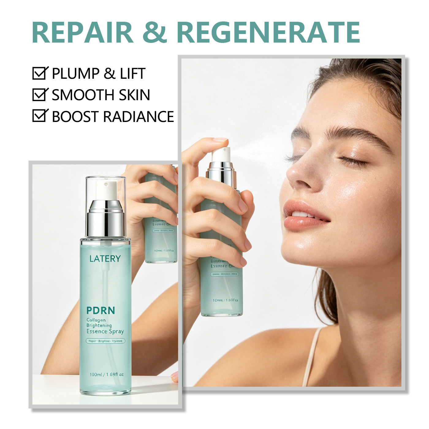 OEM 50ml PDRN Collagen Serum Salmon DNA Lift Face Serum Repair Brightening Hydrating Collagen Peptide Serum