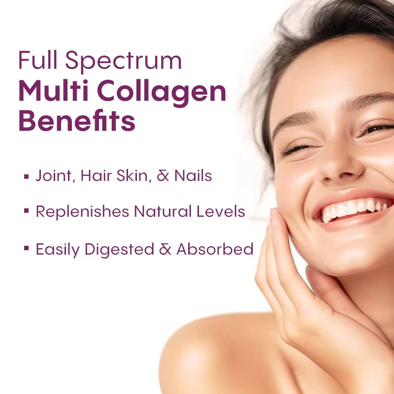 Beauty Care Multiple Ingredients Collagen Capsules Peptides Hydrolyzed Peptides Protein All-in-1 Collagen Pills for Skin &amp; Hair