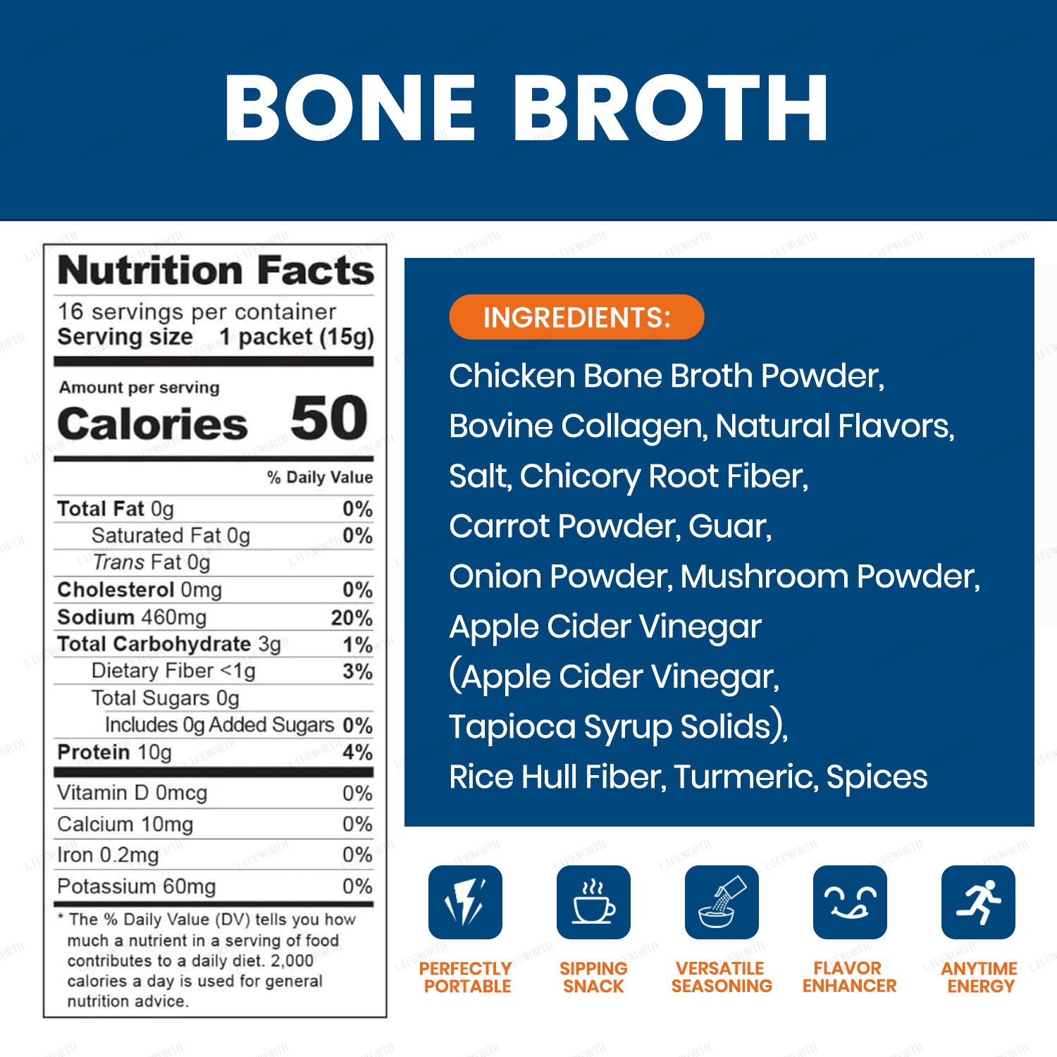 For All-in-One Super Bone Broth + Peptides Multi Collagen Protein Powder Hydrolyzed Grass-Fed for Adults-Paleo Keto Immune