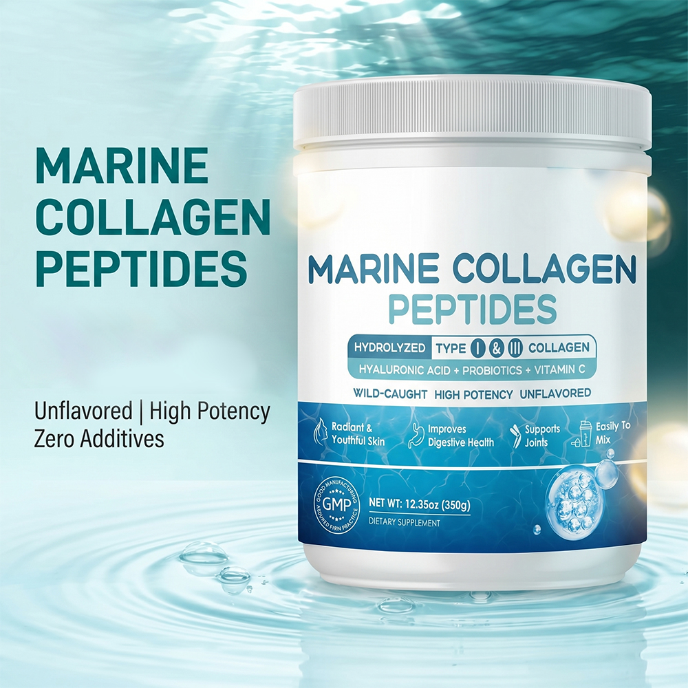 Private Label Marine Collagen Peptides Powder Hydrolyzed Protein Supplement Multi-Ingredient Collagen Complex for Beauty Drink