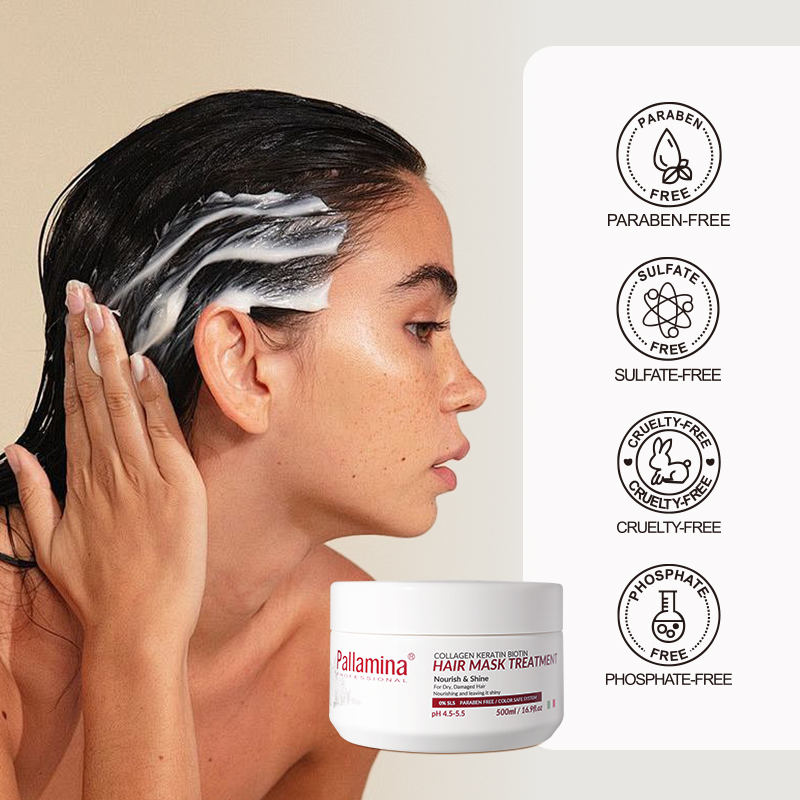 Pallamina Hair Care Nourishing Anti-loss Hair Mask Keratin Biotin Essence Repairing Split End Hair Mask