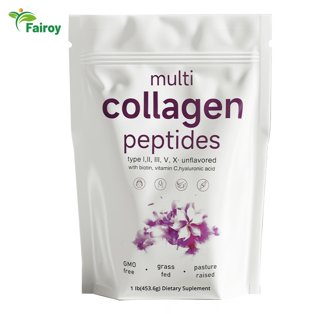 Wholesale Multi Collagen Peptides Powder 1lb - Non-GMO Grass Fed Hydrolyzed Protein with Biotin &amp; Hyaluronic Acid Ready to Ship