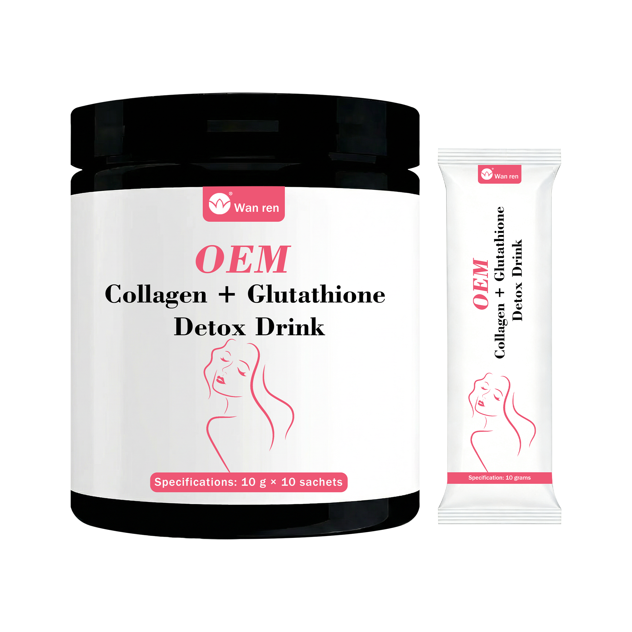 OEM Bovine 90% Low Molecular Weight Hydrolyzed Protein Collagen Peptides Glutathione Detox Powder for Skin Hair Joint Support