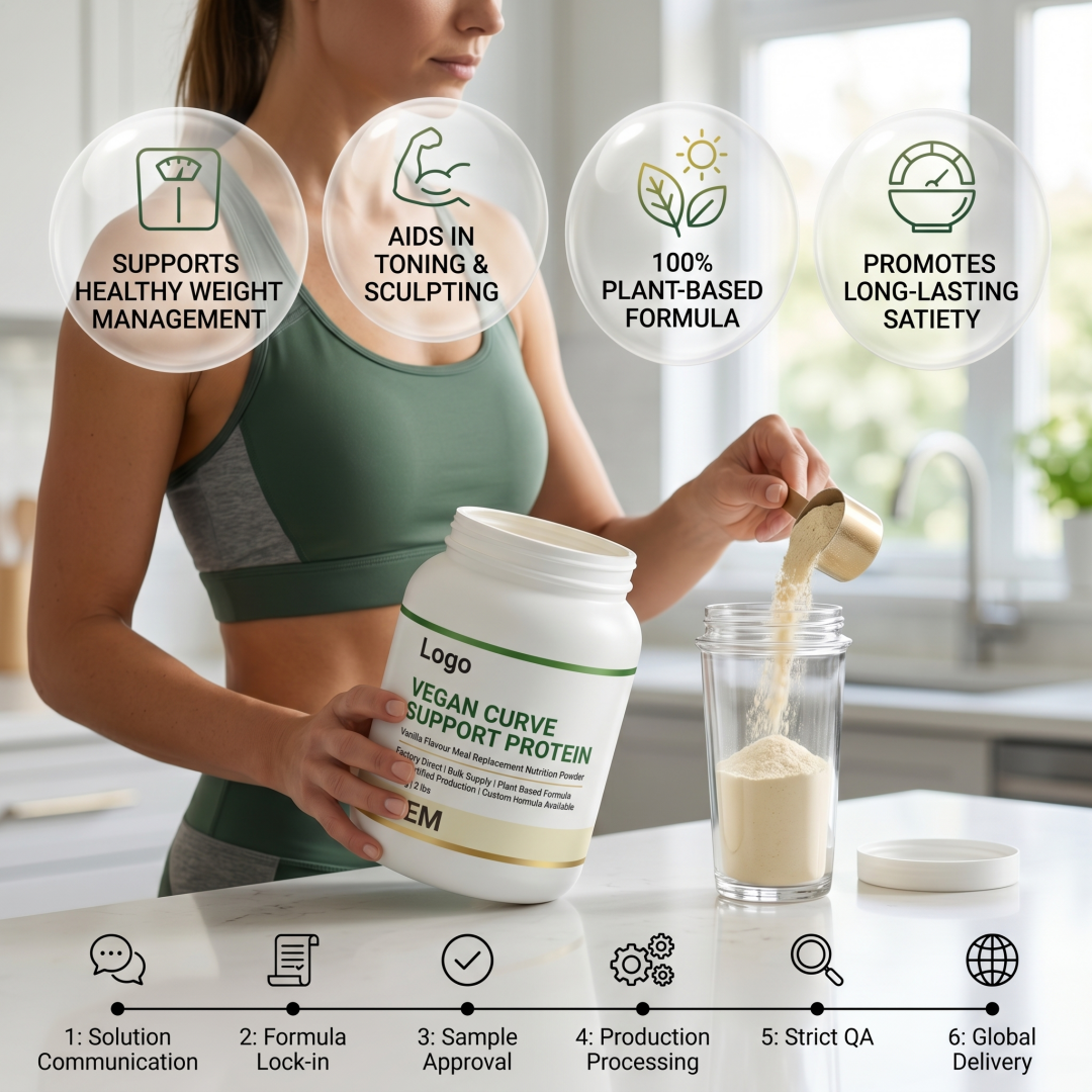 ISO Factory Direct Custom Formula Vegan Curve Support Protein Bulk Vanilla Flavour Meal Replacement Nutrition Powder Adult