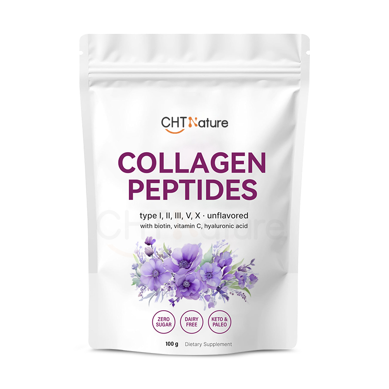 CHTNature OEM Biotin Vitamin C Hyaluronic Acid Hydrolyzed Multi Collagen Peptides Powder