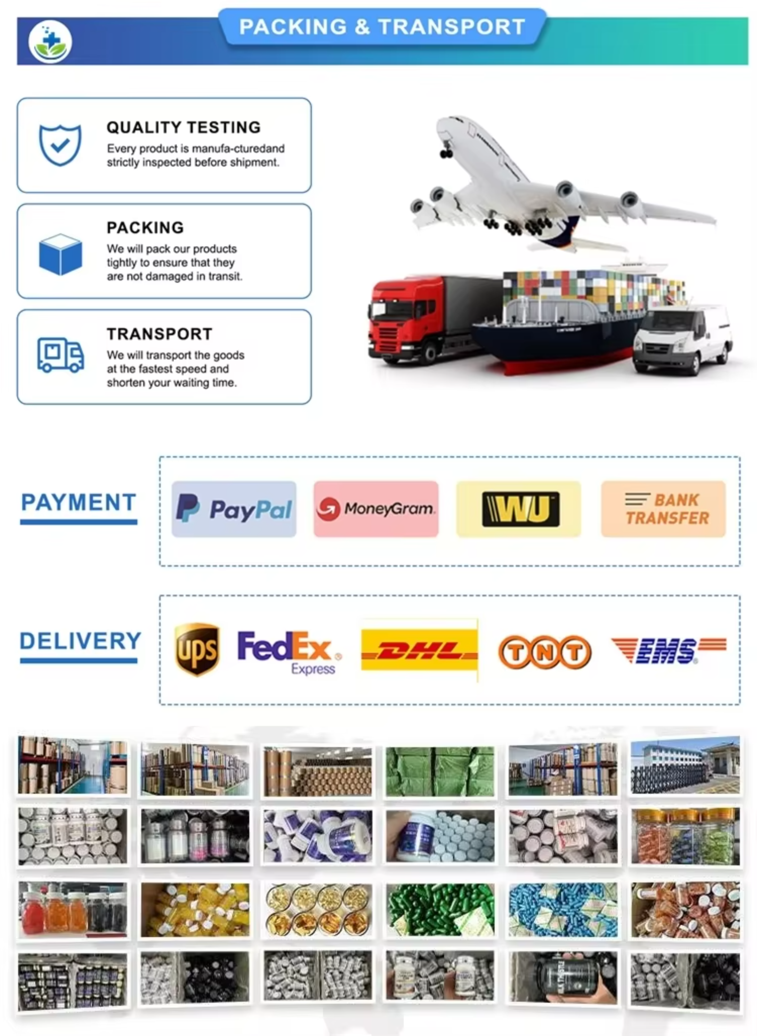 PACKAGING & SHIPPING SPECIFICATIONS