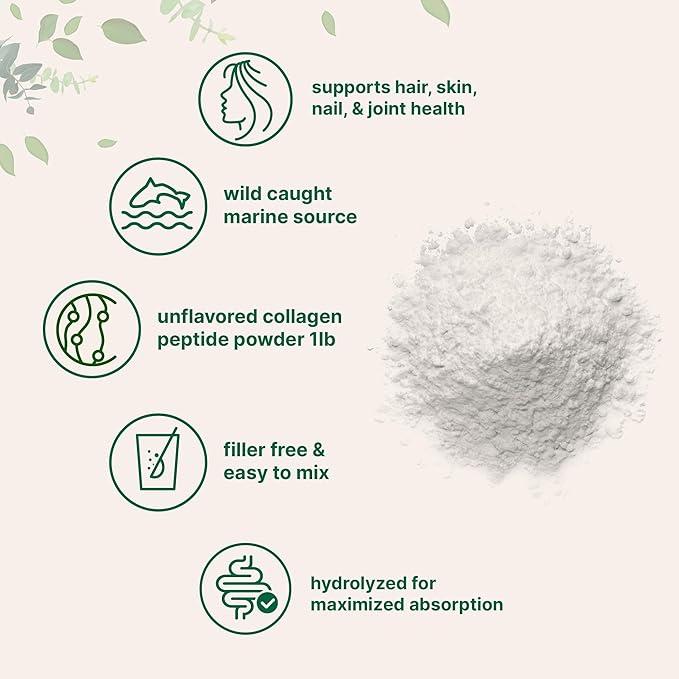 OEM Private Label Bioby Marine Collagen Powder Wild Caught Hydrolyzed Peptides Unflavored Hair Skin Nails 454g