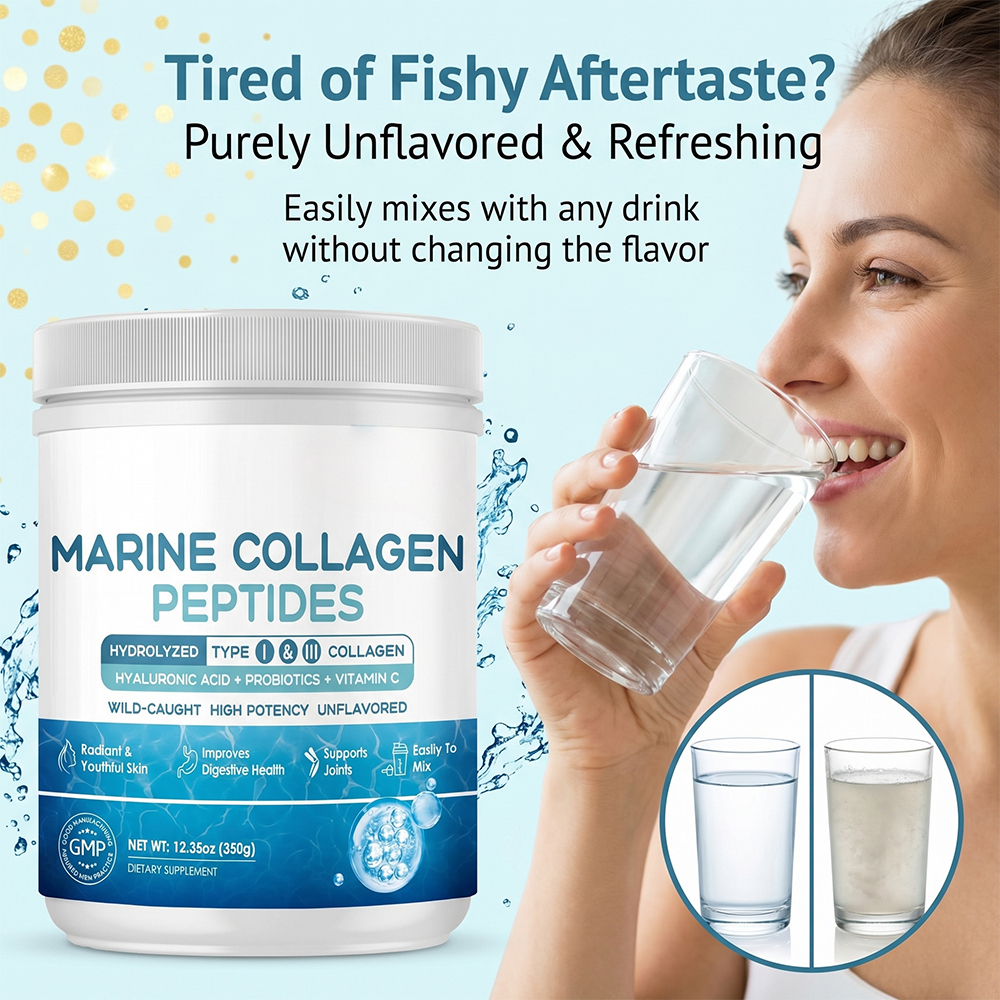 Private Label Marine Collagen Peptides Powder Hydrolyzed Protein Supplement Multi-Ingredient Collagen Complex for Beauty Drink