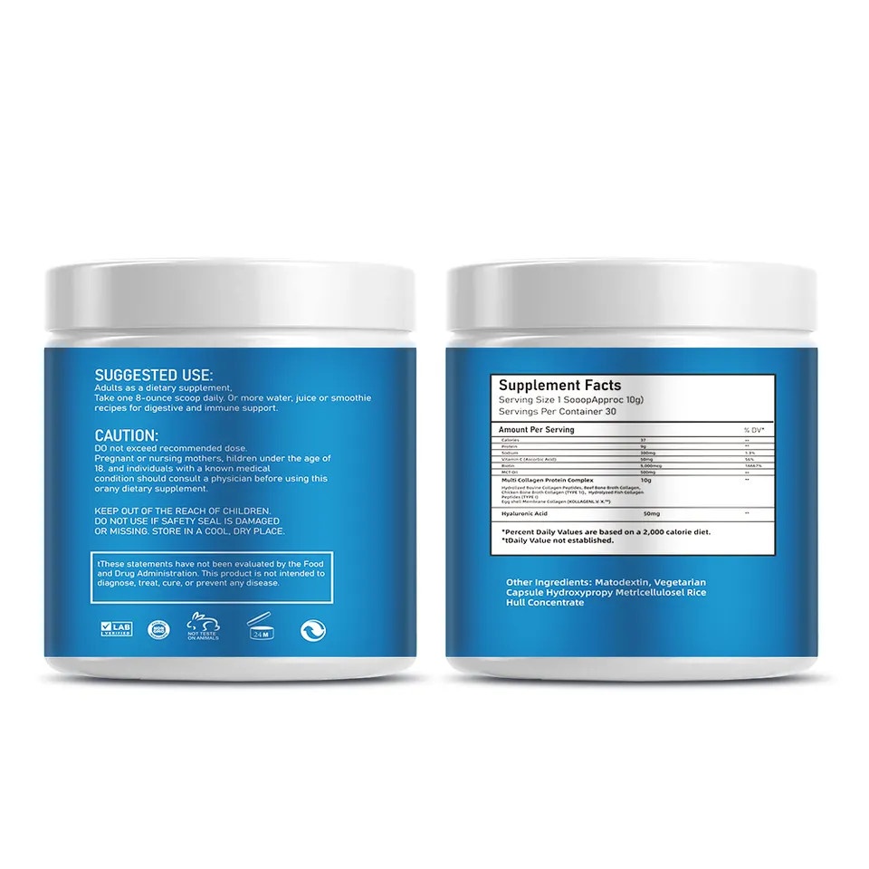 Wholesale Private Label Vital Proteins Hydrolyzed Marine Fish Halal Collagen Peptides Powder Supplement for Skin Whitening