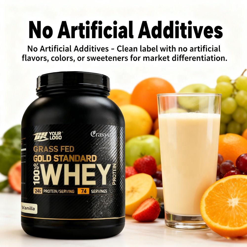 OEM/ODM Customizable Grass-Fed Whey Protein Isolate - Naturally Flavored Gluten Free 100% Whey Protein Powder