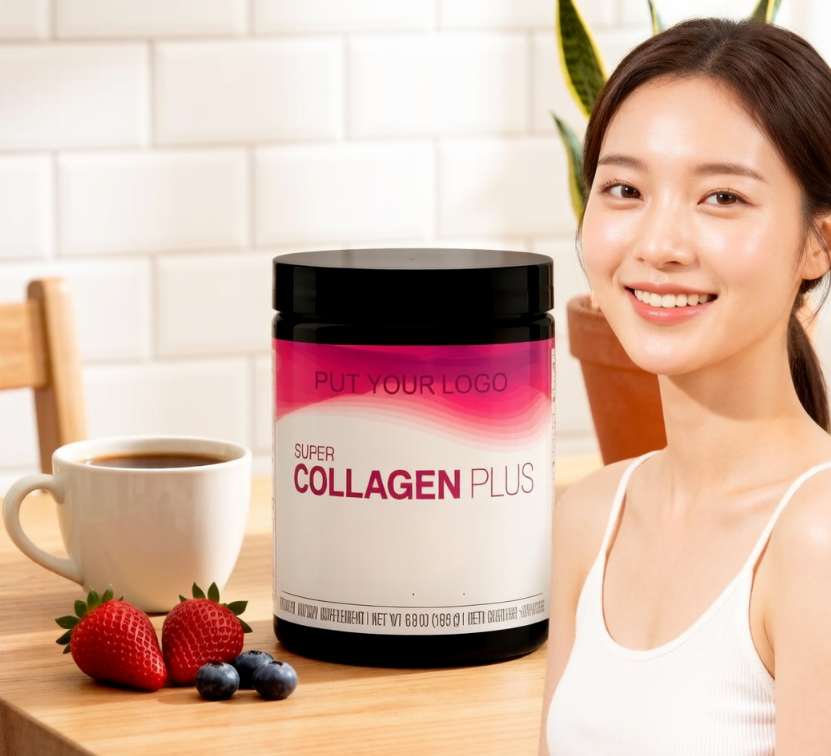 OEM Collagen Powder with Vitamin C and Hyaluronic Acid Private Label Hydrolyzed Collagen Peptides, GMP Certified, Low MOQ