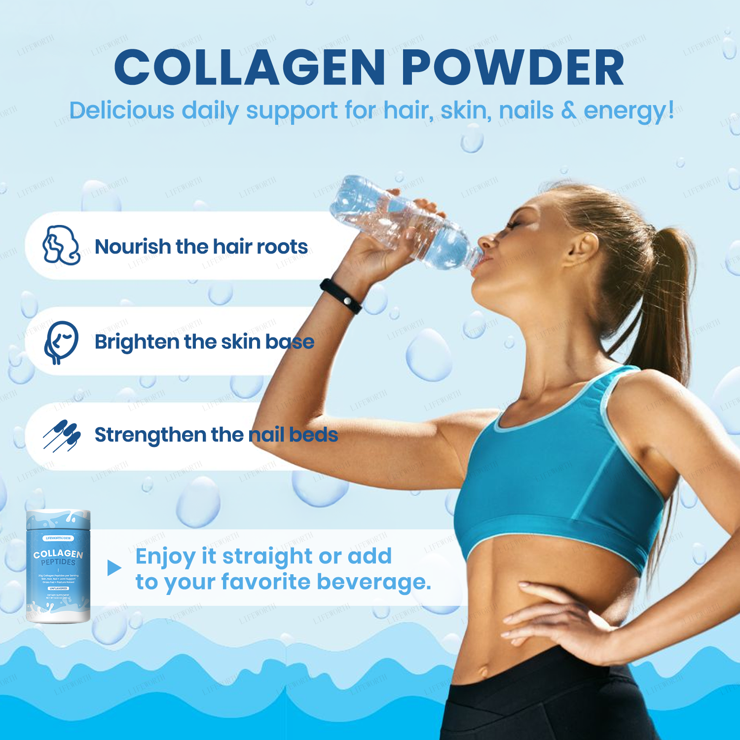 For Certified Collagen Peptides Hydrolyzed Protein Powder for Adult Hair Skin &amp; Joints-Skin Brightening Benefits