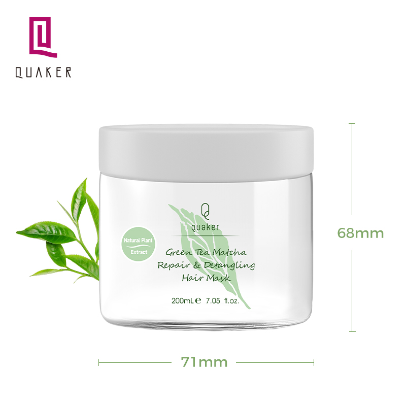 Qquaker Organic Repair Green Tea Matcha Hair Mask Treatments Protein Vitamins Hair Masque for Damaged Hair
