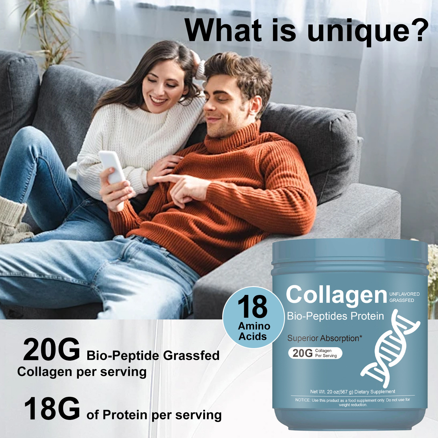 Viral Tiktok Products OEM Collagen Peptides Powder Daily Drink Hydrolyzed Collagen Bio-Peptide Protein Powder for Health Beauty