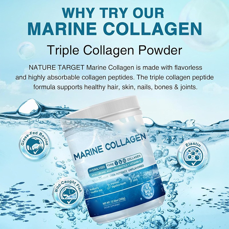 Plant Based Vegan Hydrolyzed Pure Collagen Peptides Powder Multi Proteins 250g Energy Providing Supplement 2 Year Shelf