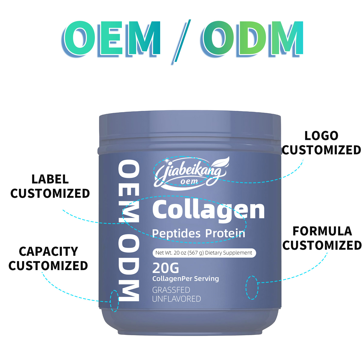 Advanced Hydrolyzed Collagen Peptides Powder Grass-Fed High Bioavailability Protein Supplement with 18 Amino Acids Unflavored