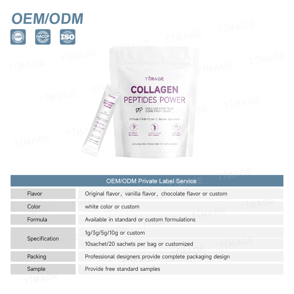 OEM Hydrolyzed Collagen Peptides Protein Powder Vitamin C Easy Dissolve Non-GMO Safe for Pregnant Women