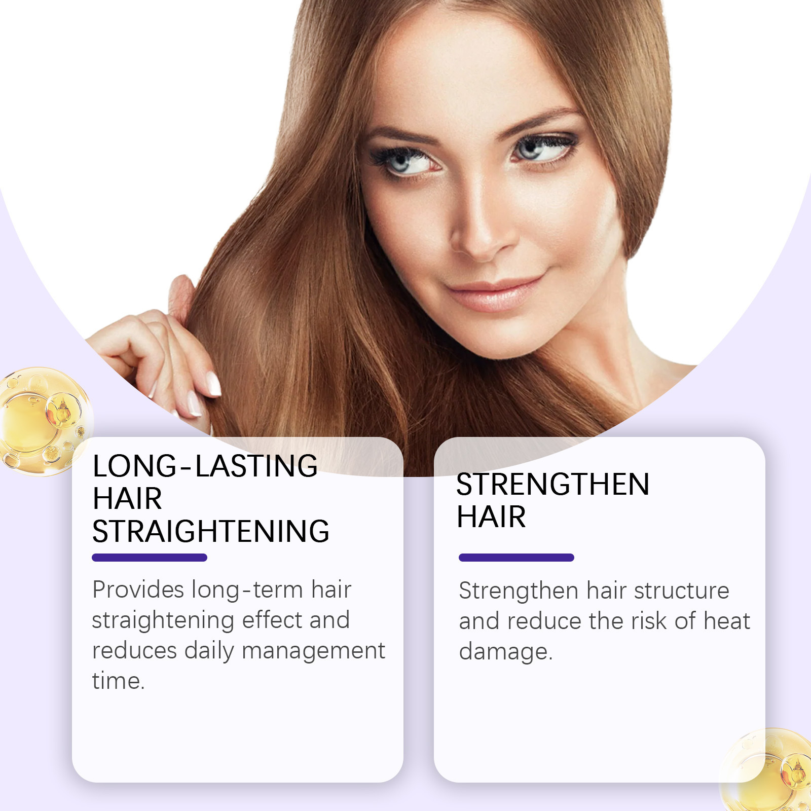 HOEGOA Anti-Aging Protein Straightening Cream Lactic Acid Hydrolyzed Keratin Nourishes Smooths Creates Silky Weighty Locks
