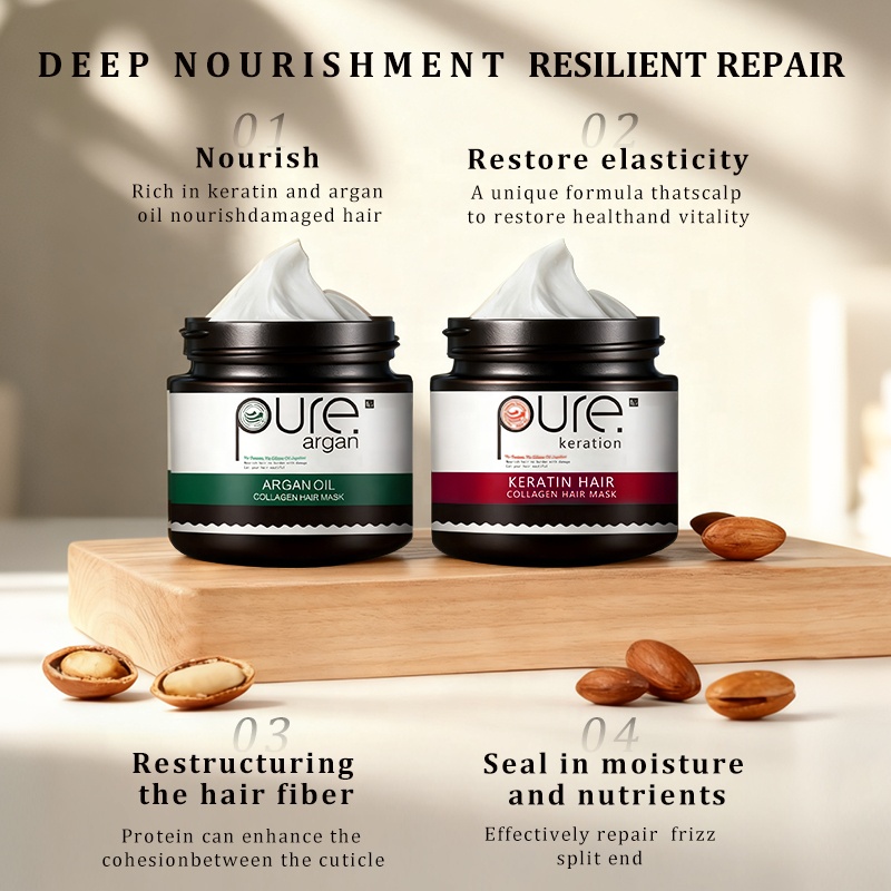 PURE Keratin Collagen Hair Mask Argan Oil Hair Spa Cream