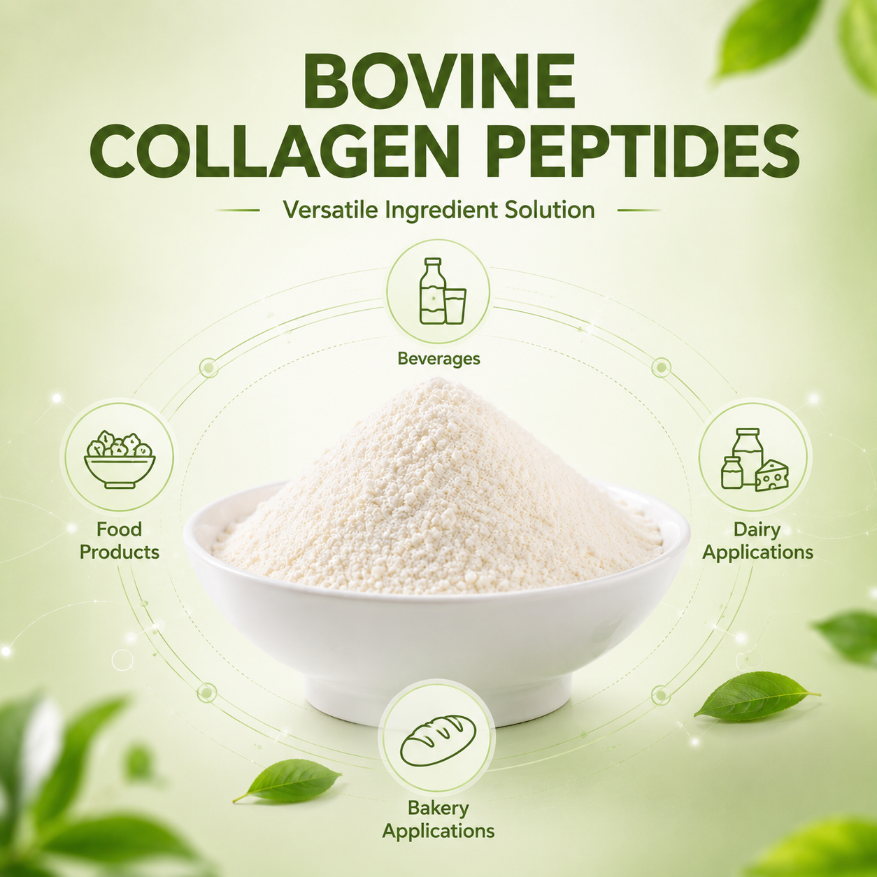Low Molecular Weight Hydrolyzed Bovine Collagen Peptide Powder Fast Soluble Animal Protein for Cosmetic Skin Care Supplement