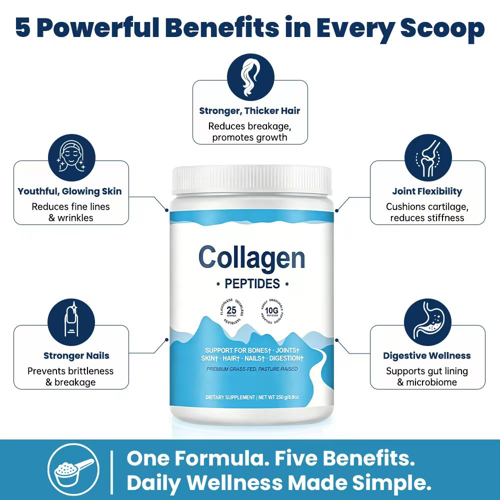 OEM Hydrolyzed bio-peptide Protein Powder for Skin Hair Nail Support - Anti-aging Collagen Peptides with Protein