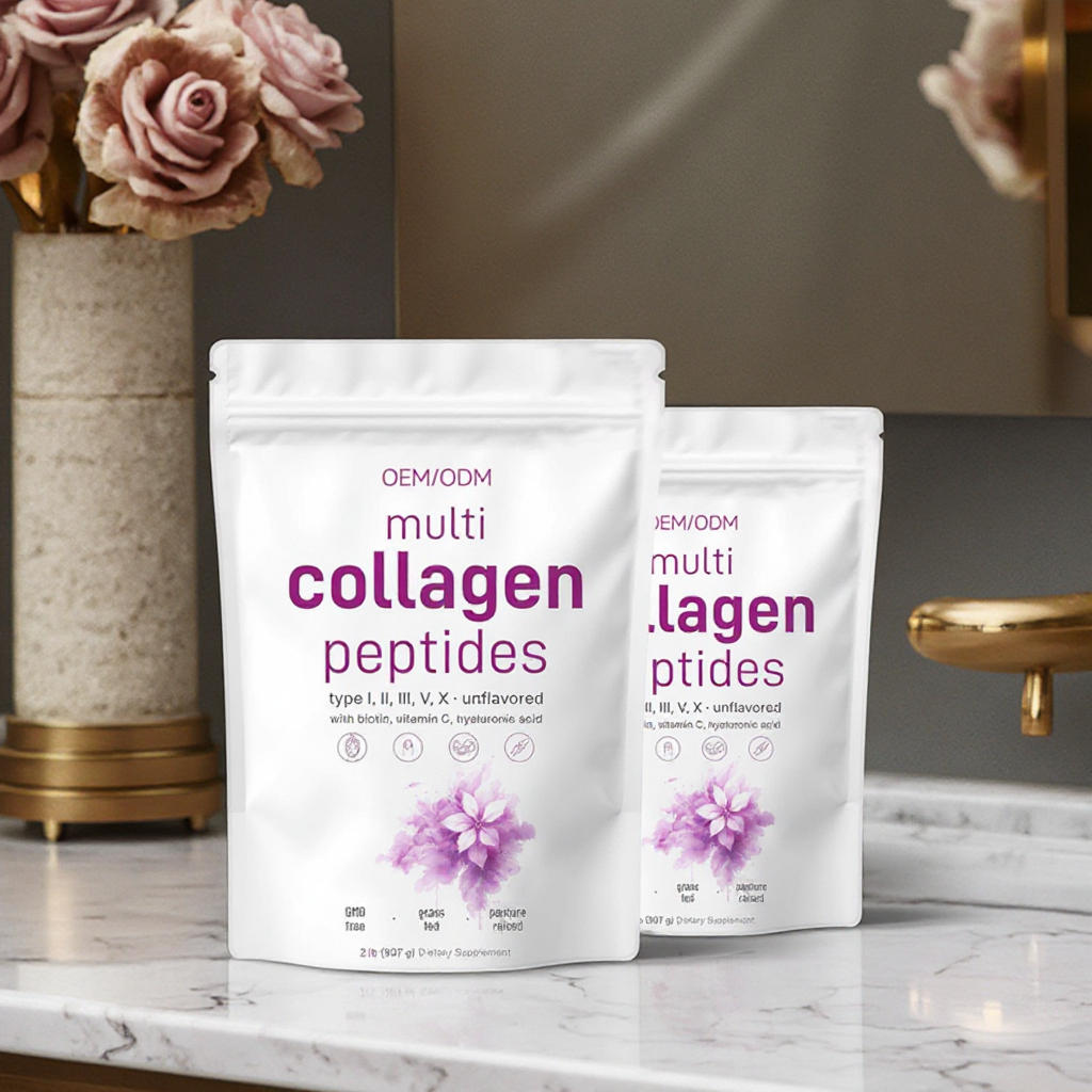 OEM Hydrolyzed Collagen Peptides Protein Powder Vitamin C Easy Dissolve Non-GMO Safe for Pregnant Women