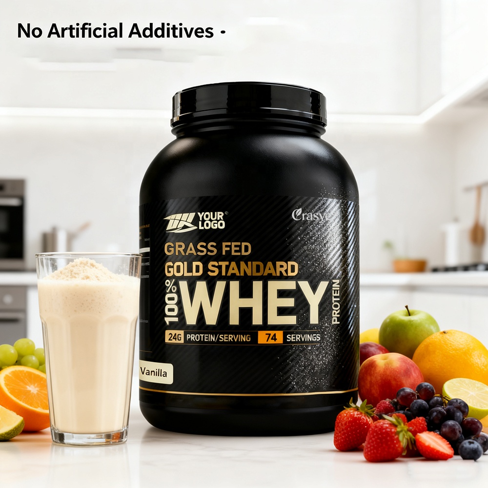 OEM/ODM Customizable Grass-Fed Whey Protein Isolate - Naturally Flavored Gluten Free 100% Whey Protein Powder
