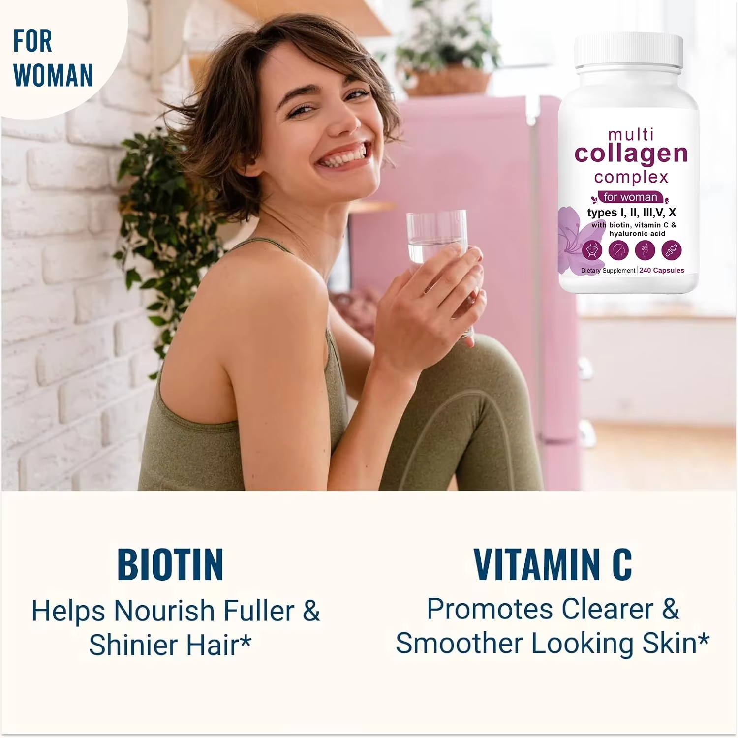 Beauty Care Multiple Ingredients Collagen Capsules Peptides Hydrolyzed Peptides Protein All-in-1 Collagen Pills for Skin &amp; Hair