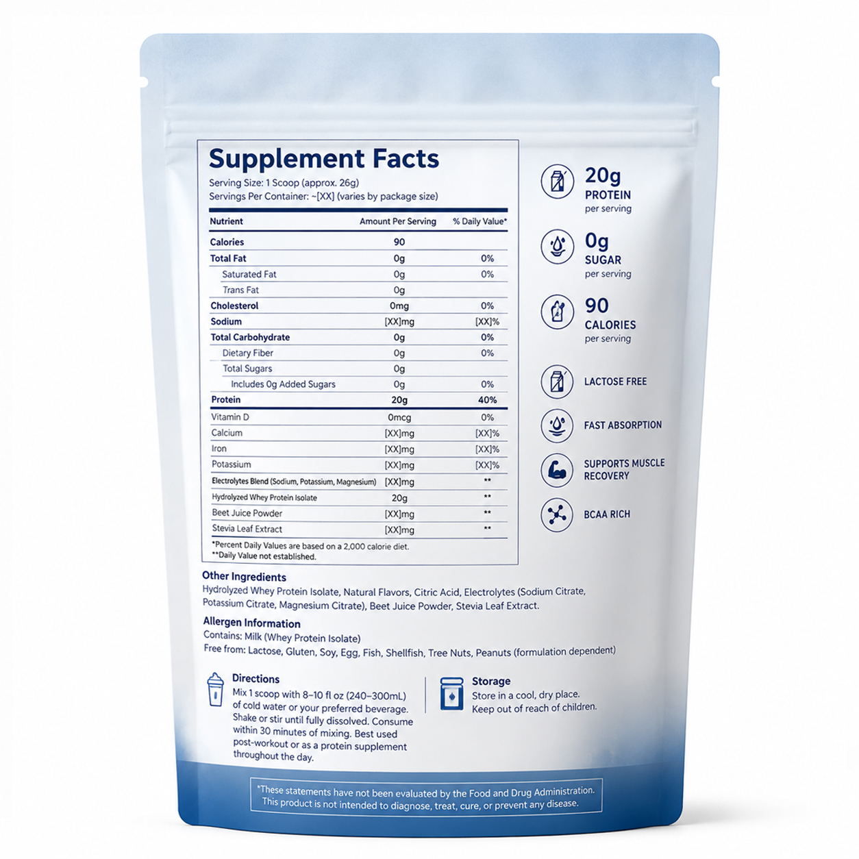 Plant Clear Whey Protein Powder Hydrolyzed Whey Protein Isolate 80 Zero Sugar Fast Absorption 100% Whey Protein for Pre Workout