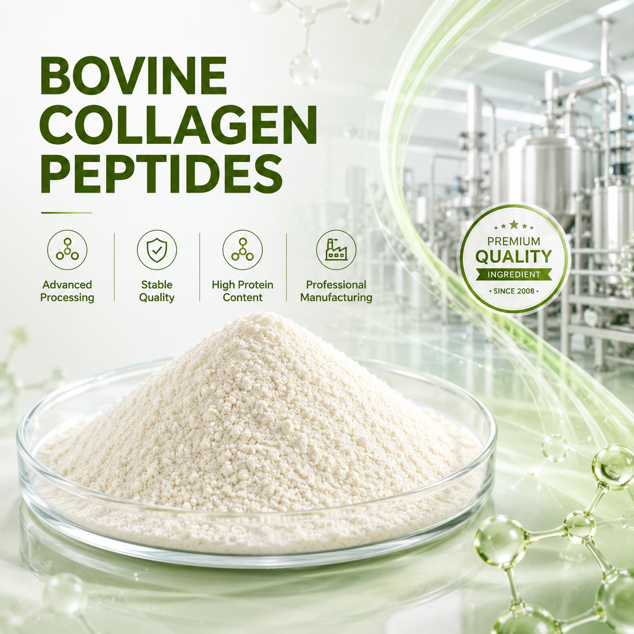 Bovine Hide Collagen Peptide Powder 800-2000 Dalton Low Molecular Weight Easy Absorption Food Grade Protein Supplement Beverages
