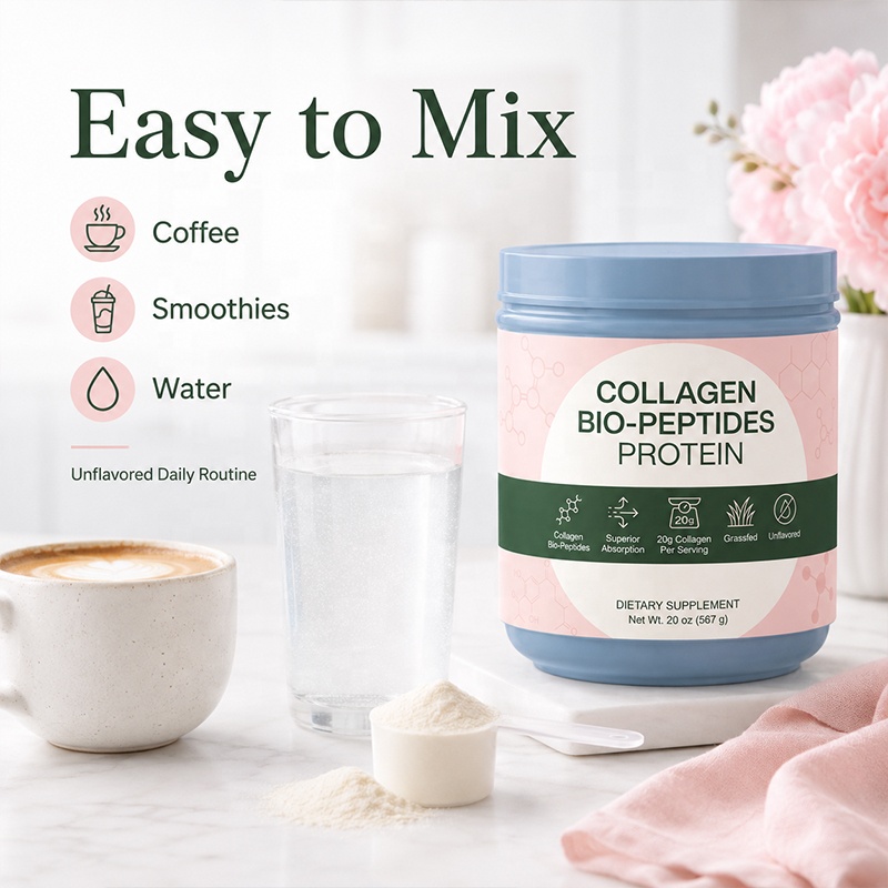 Hot Sale OEM Private Label Factory Supply Hydrolyzed Collagen Bio Powder Grassfed Source Unflavored Collagen Protein Supplement