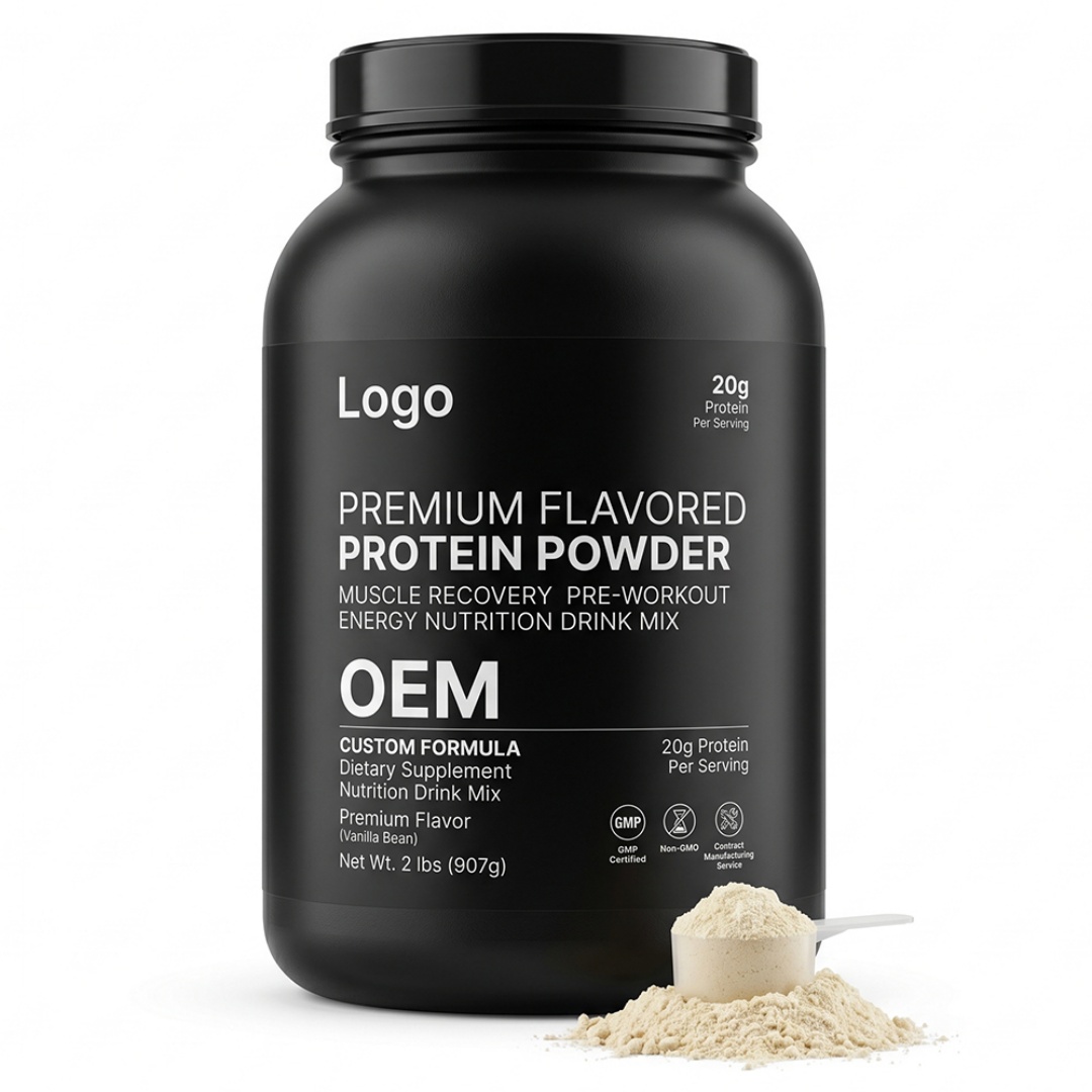 GMP OEM Custom Formula Premium Flavored Protein Powder Muscle Recovery Pre Workout Energy Nutrition Drink Mix Dietary Supplement