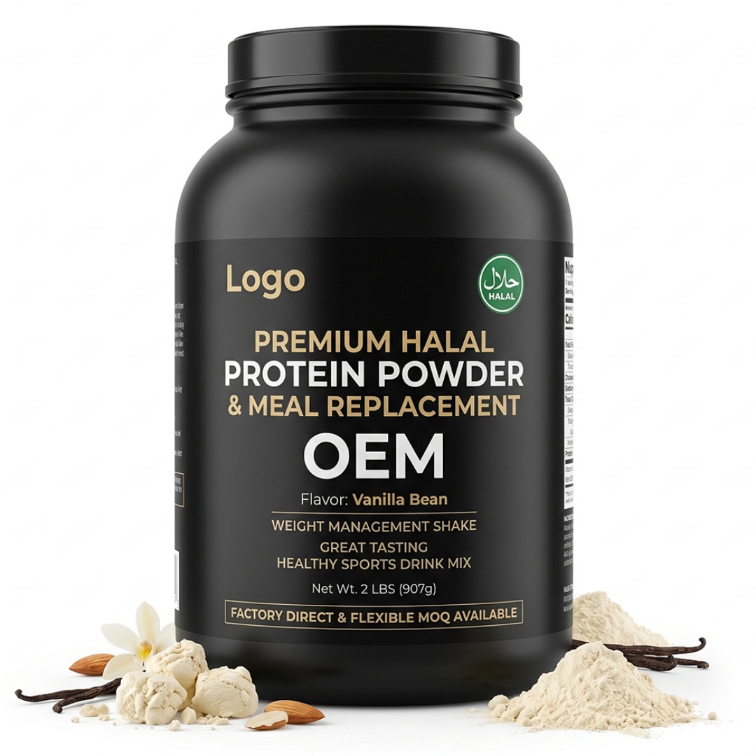 Halal Factory Direct Flexible MOQ Great Tasting Adult Flavored Protein Powder Vegan/Whey Weight Management Meal Replacement Zero