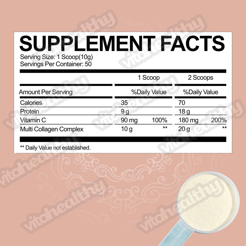 OEM/ODM Private Label Hydrolyzed Collagen Peptides Protein Powder Supplement for Skin Hair and Nail Health Support Bulk