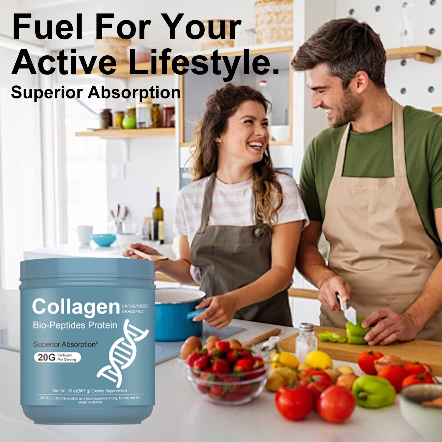 Viral Tiktok Products OEM Collagen Peptides Powder Daily Drink Hydrolyzed Collagen Bio-Peptide Protein Powder for Health Beauty