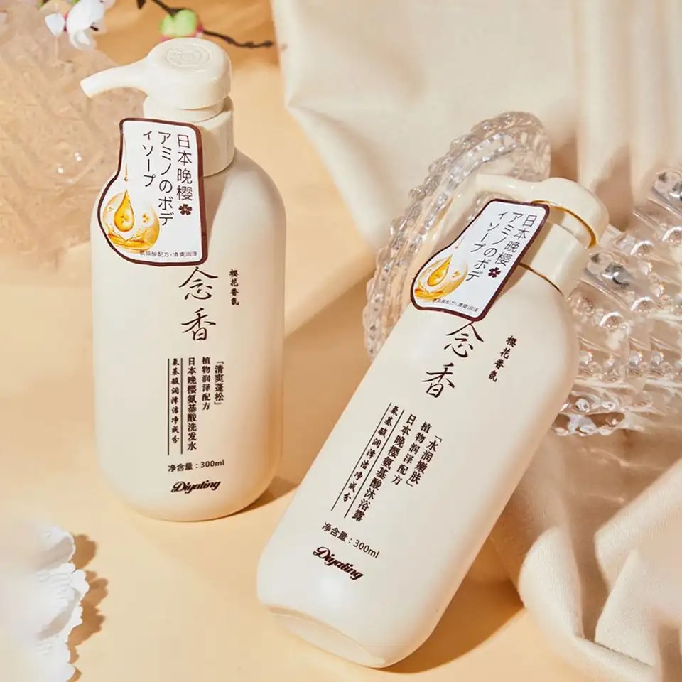 Fragrant Amino Acid Hair Shampoo And Conditioner Set Pure Organic Sulphate Free Japan Sakura Shower Gel Skin Care Hair Product