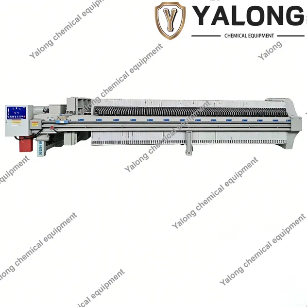Front elevation view of sand filter press