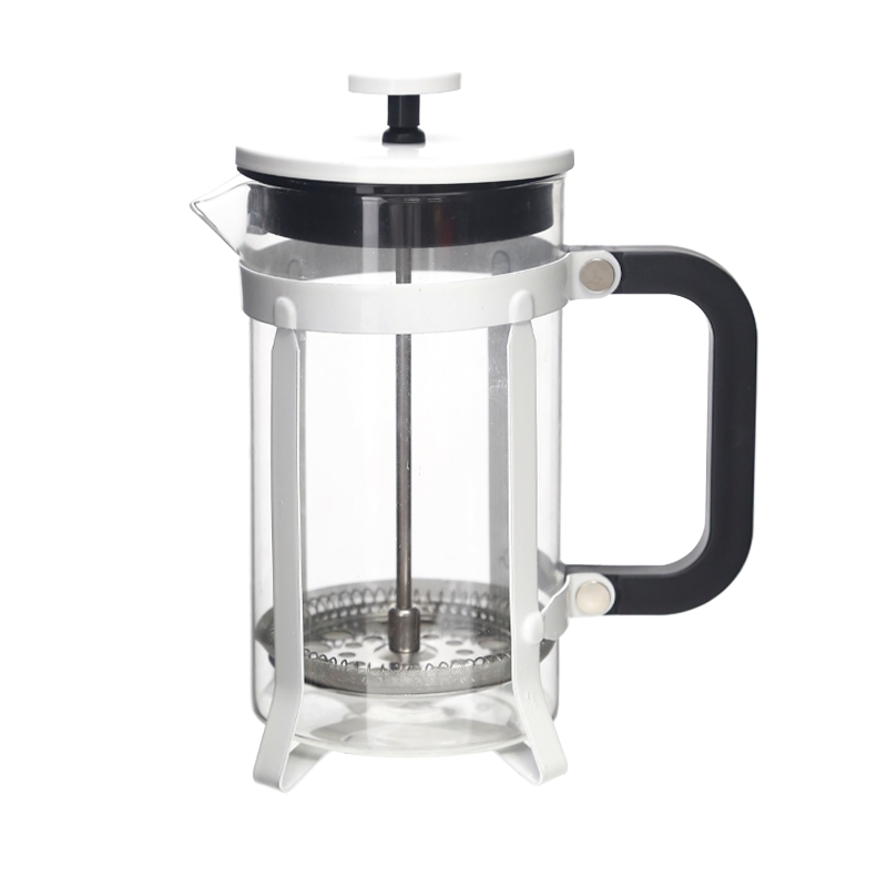 French Press High Borosilicate Glass Coffee Maker Rose Gold Manual Brew with Stainless Steel Filter