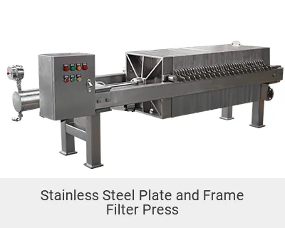 SS304 SS316L Stainless Steel Plate and Frame Filter Press