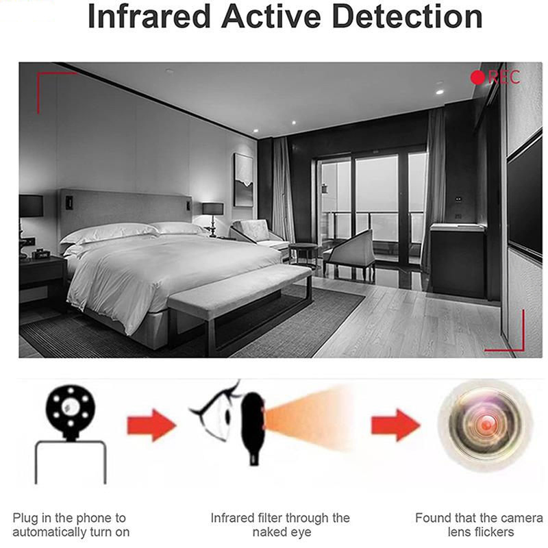 with LED Lamp and Color Filter Advanced Infrared Hidden Camera Finder Vs-S3000 Compact Anti-Camera Detector for Travelers