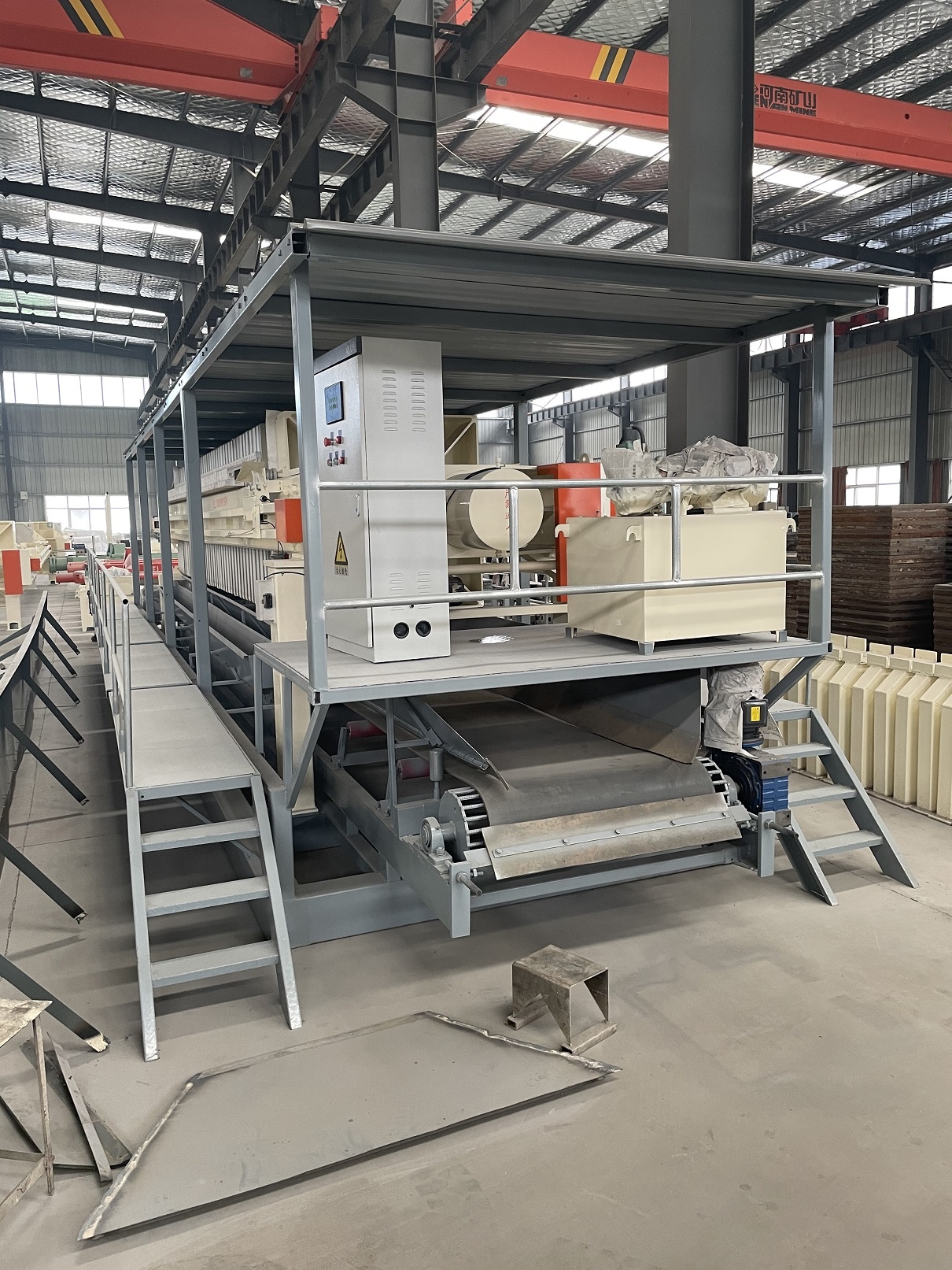 Automatic Industrial Hydraulic Sludge Dewatering Membrane Filter Press with Belt Conveyor