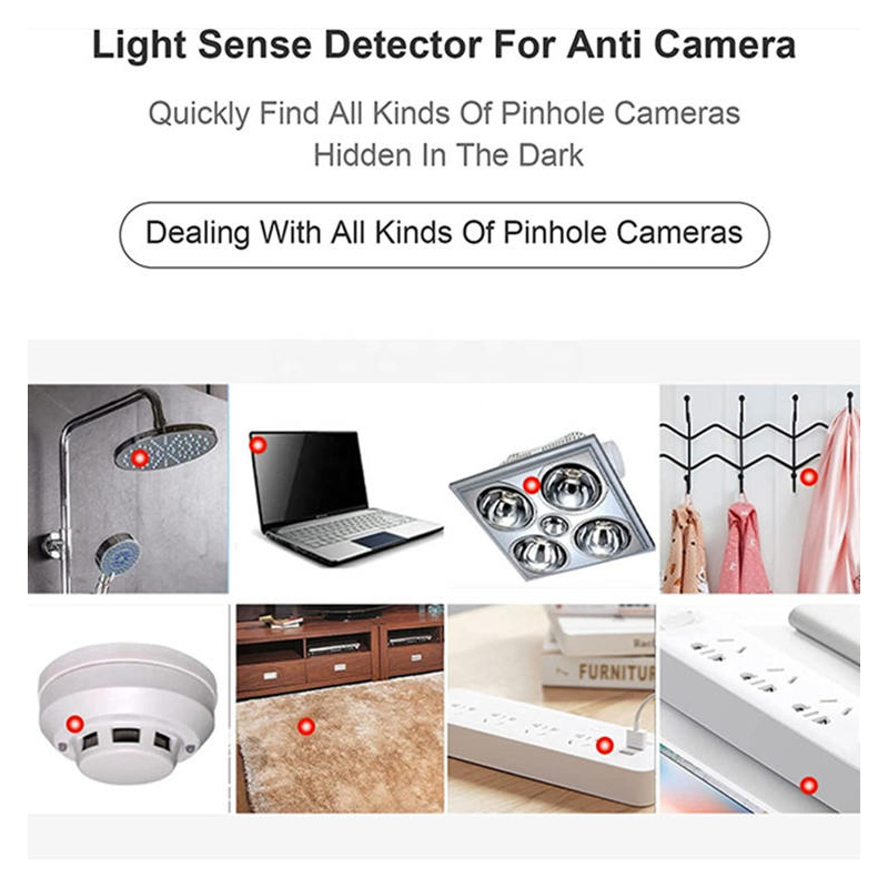 with LED Lamp and Color Filter Advanced Infrared Hidden Camera Finder Vs-S3000 Compact Anti-Camera Detector for Travelers