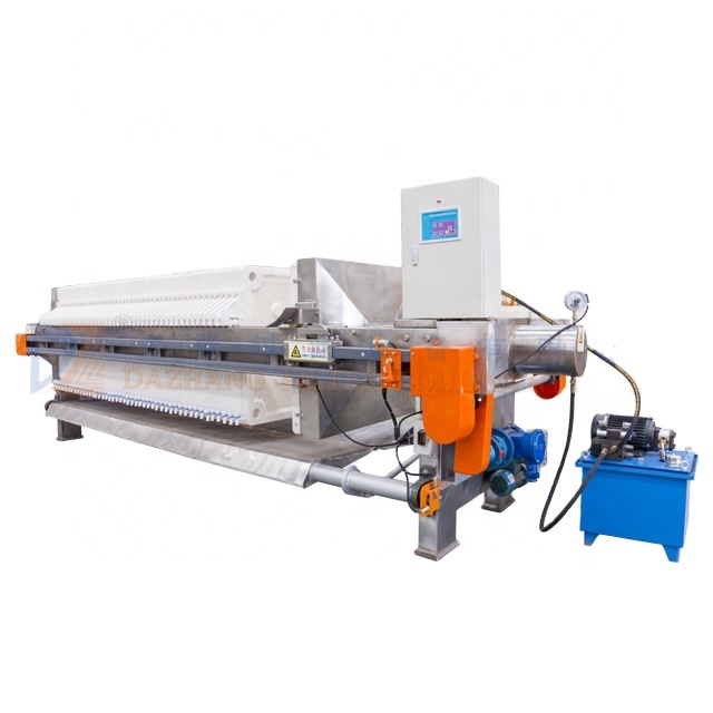 Recessed Chamber Filter Press, PP Plate, Stainless Steel Clad Frame and Hydraulic Tipping Plate for Sludge Dewatering