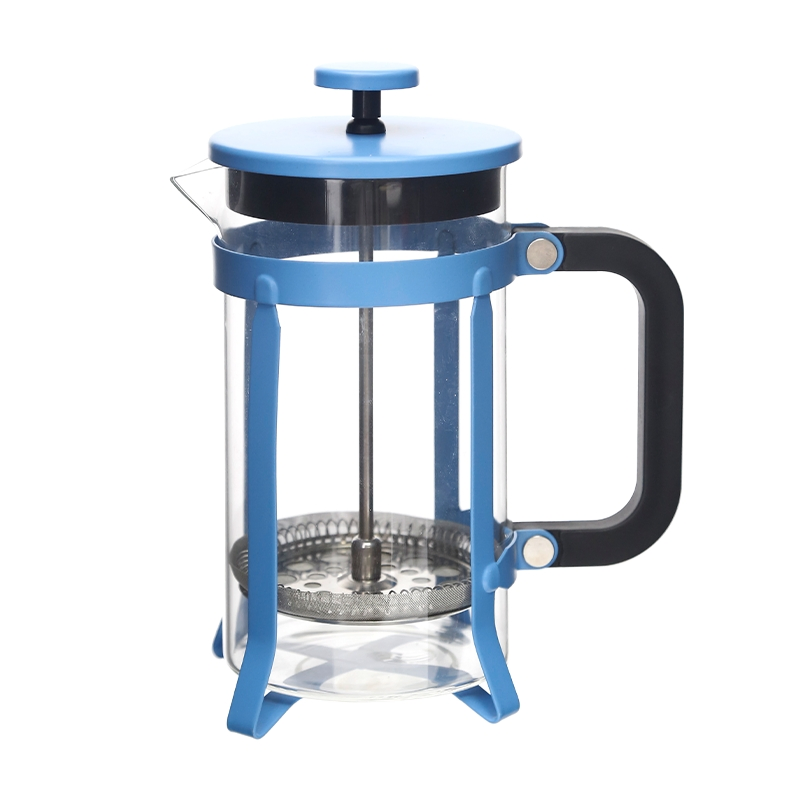 French Press High Borosilicate Glass Coffee Maker Rose Gold Manual Brew with Stainless Steel Filter