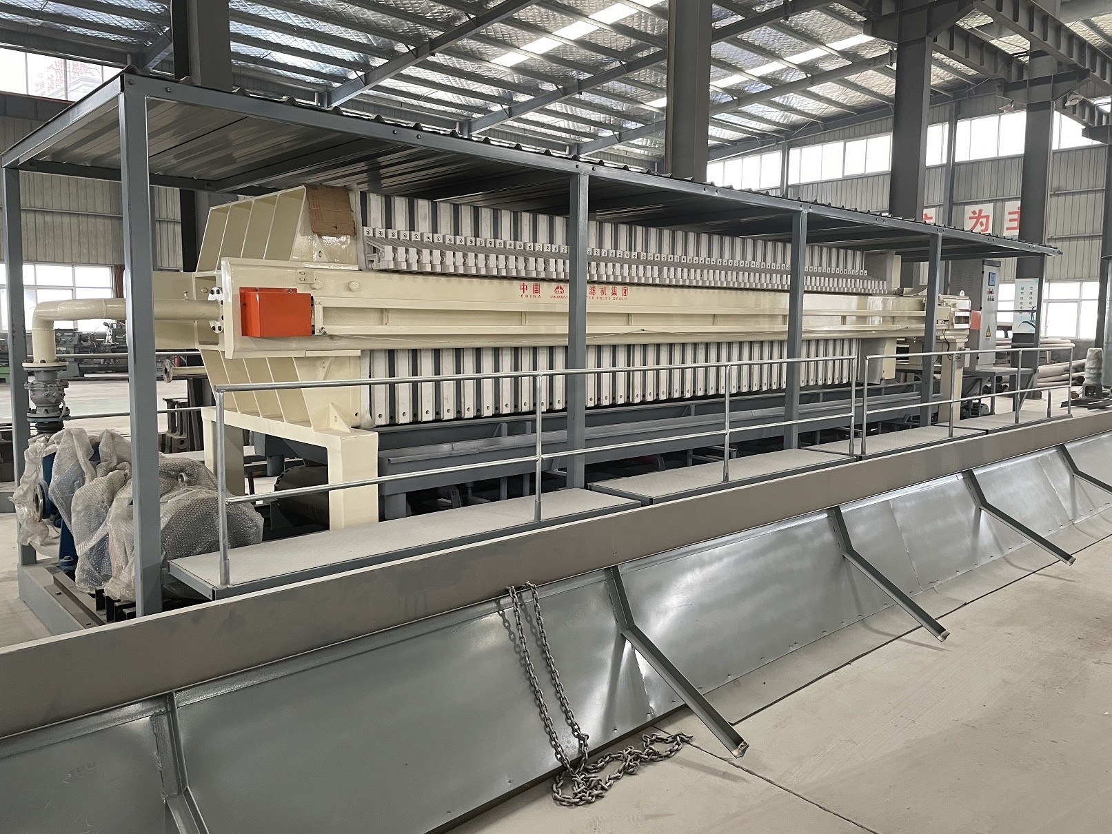 Automatic Industrial Hydraulic Sludge Dewatering Membrane Filter Press with Belt Conveyor